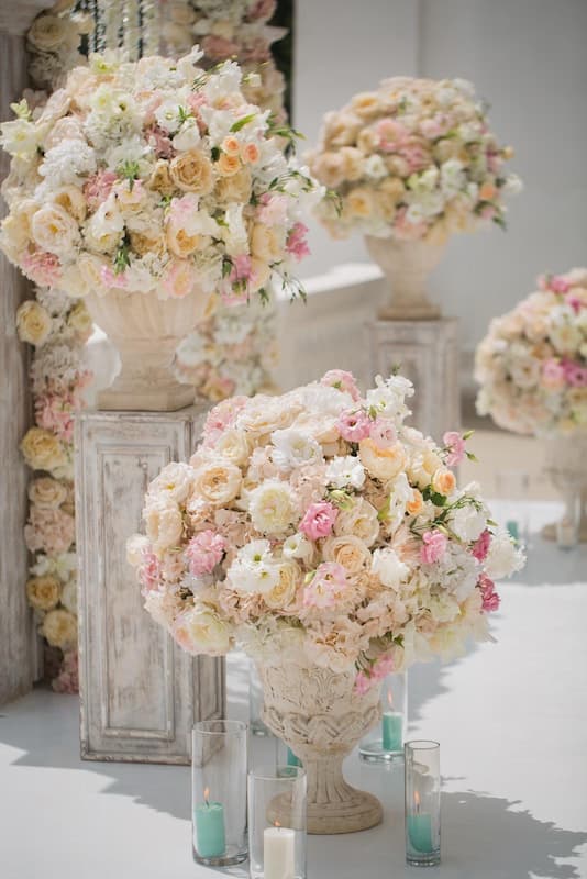 Vasi con fiori matrimonio